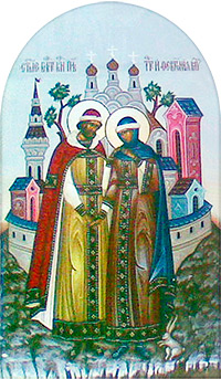 Святые Пётр и Февронья. Фреска_Svatie Petra i Fevronii/ Freska